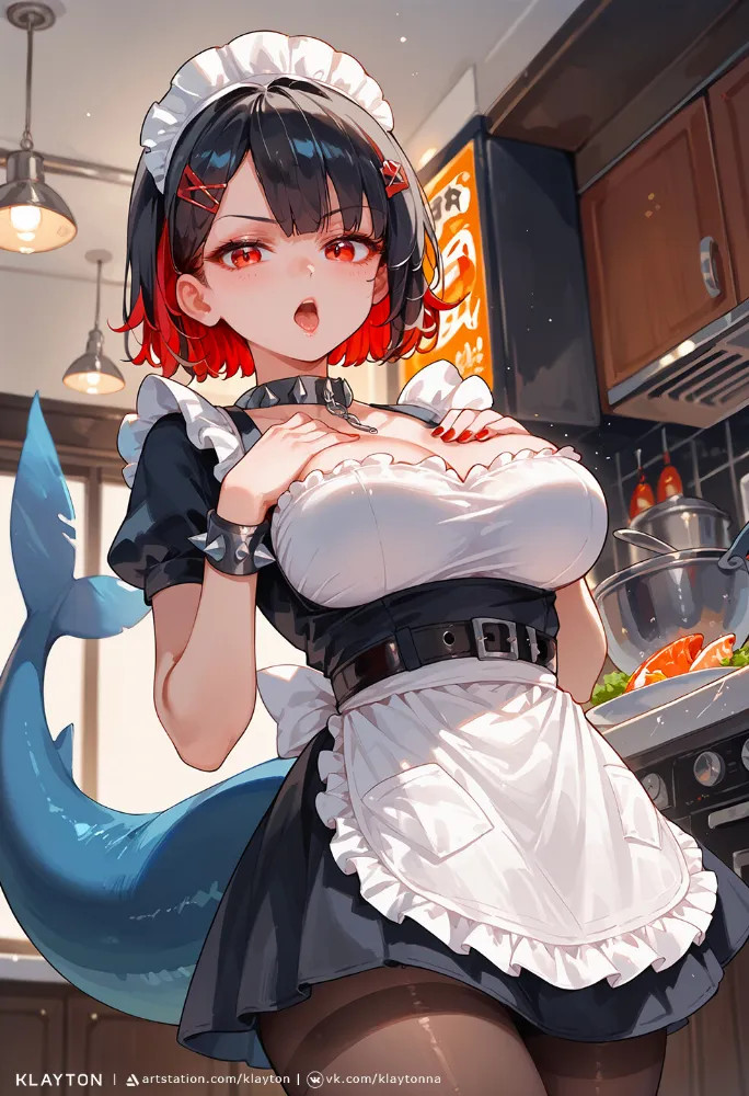 AI Ellen Joe (zenless zone zero) by Klayton. AI, Ellen Joe, game art, housemaid, maid, neuralart, zeanlesszonezero, zenless zone zero