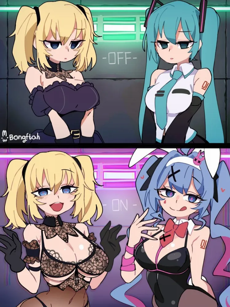 Ani Ai Assistant, Hatsune Miku by BongF. Ani Ai Assistant, Animal Ears, Anime, Anime Ears, Anime Ero, bunny girl, bunnygirl, deco*27, Hatsune Miku, rabbit hole, vocaloid, voice synthesizer