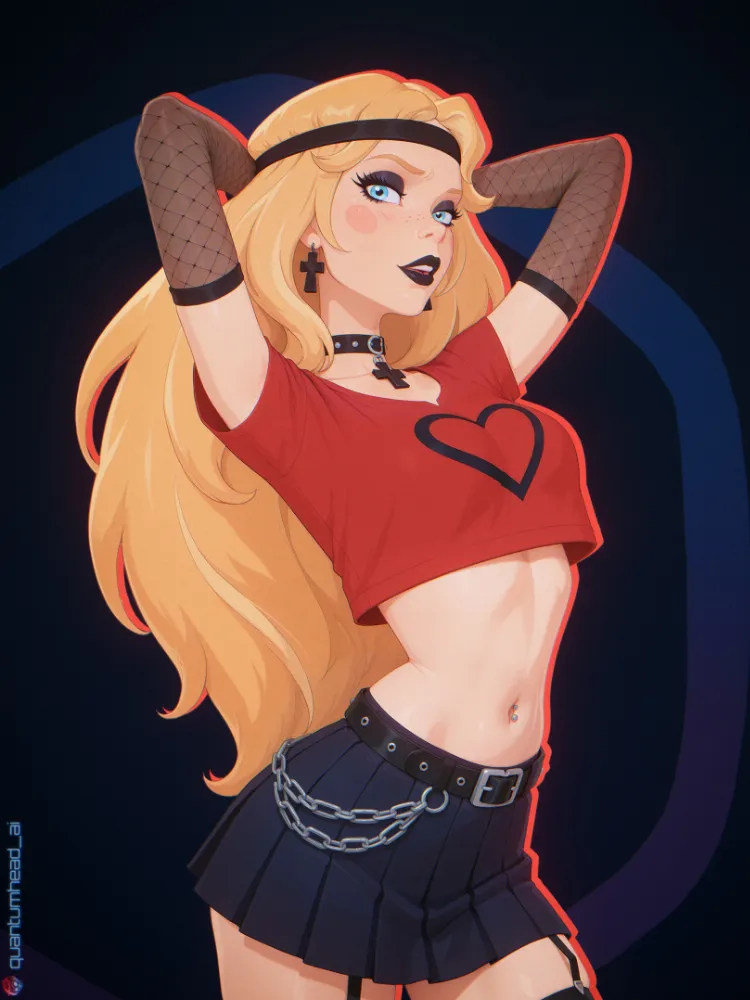 AI goth girl by QuantumHeadAI. AI, al, alt girl, cartoon ero, goth girl, monster energy, neuralart