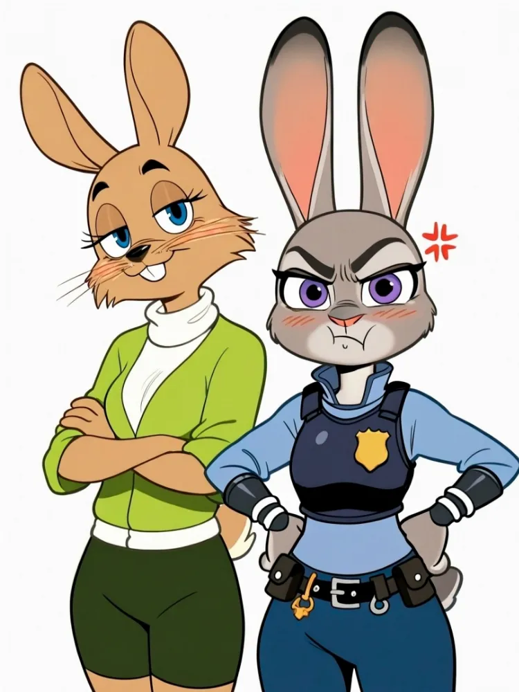 AI Judy Hopps, Nick Wilde (zootopia) by generatornaya. AI, Animal Ears, Anime Ears, anthro, anthro ero, bunny girl, bunnygirl, crossover, Judy Hopps, neuralart, Nick Wilde, Rule 63, zootopia, zootopia characters