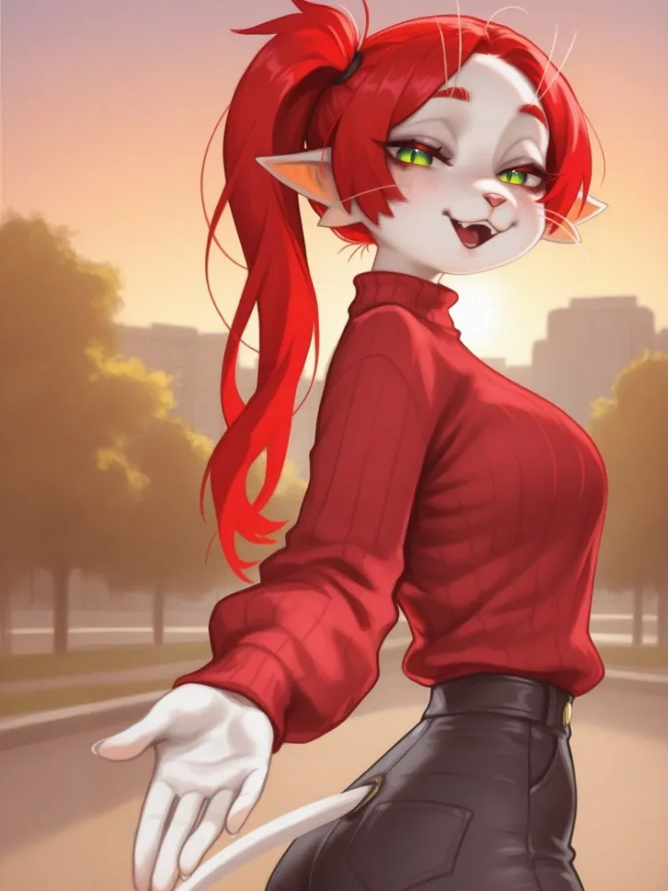 AI cat girl by generatornaya. AI, Animal Ears, Anime Ears, anime piped running shorts, arirals, cat girl, catgirl, neko, neuralart, voices of the void