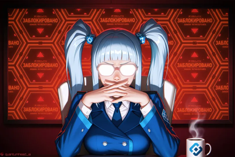 AI Rkn-chan by QuantumHeadAI. AI, neuralart, Rkn-chan