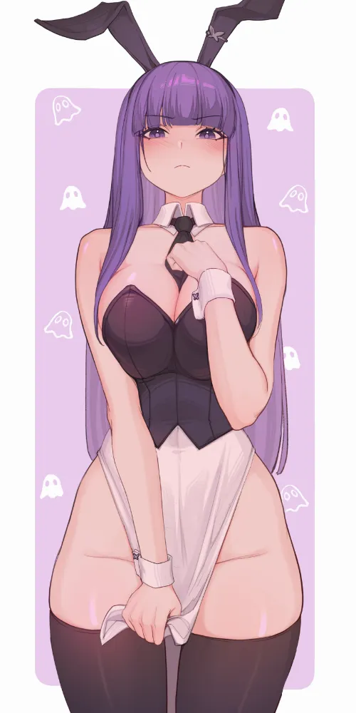 Fern (sousou no frieren) by shellvi. Animal Ears, Anime, Anime Ears, Anime Ero, bunny girl, bunnygirl, Bunnysuit, Fern, sousou no frieren, stockings