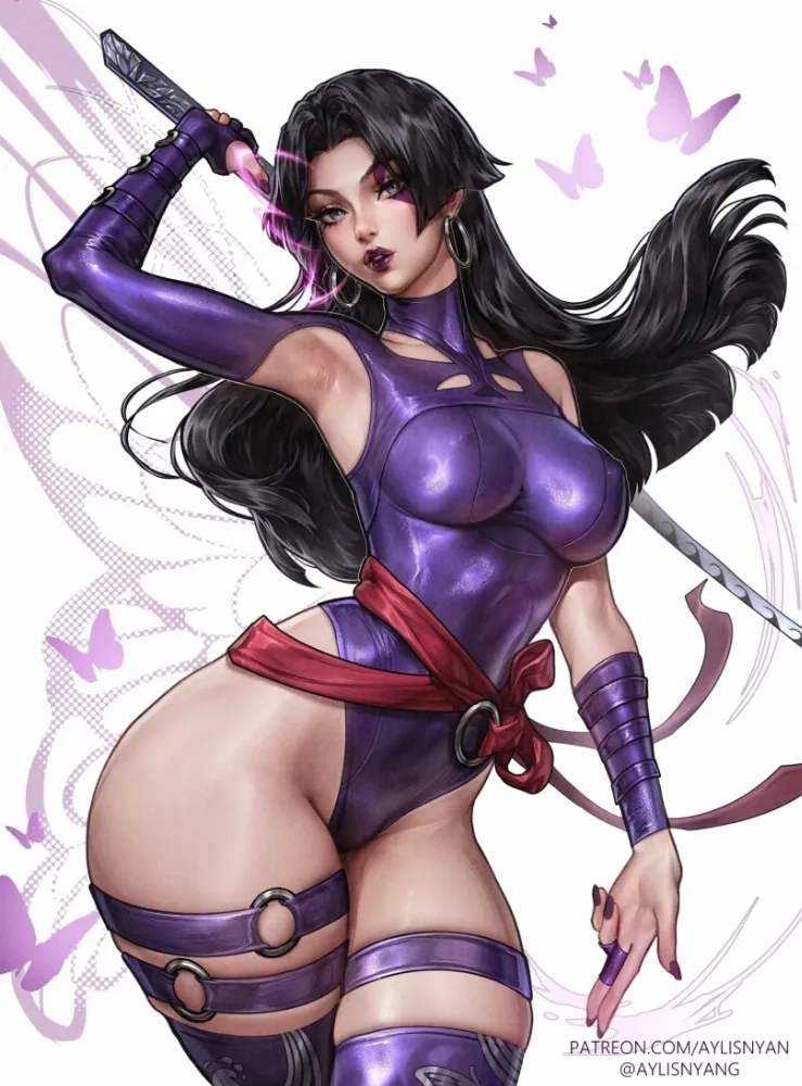 Psylocke (x-men) by Aylis. Marvel, Marvel Ero, marvel games, marvel rivals, Psylocke, warrior girl, x-men