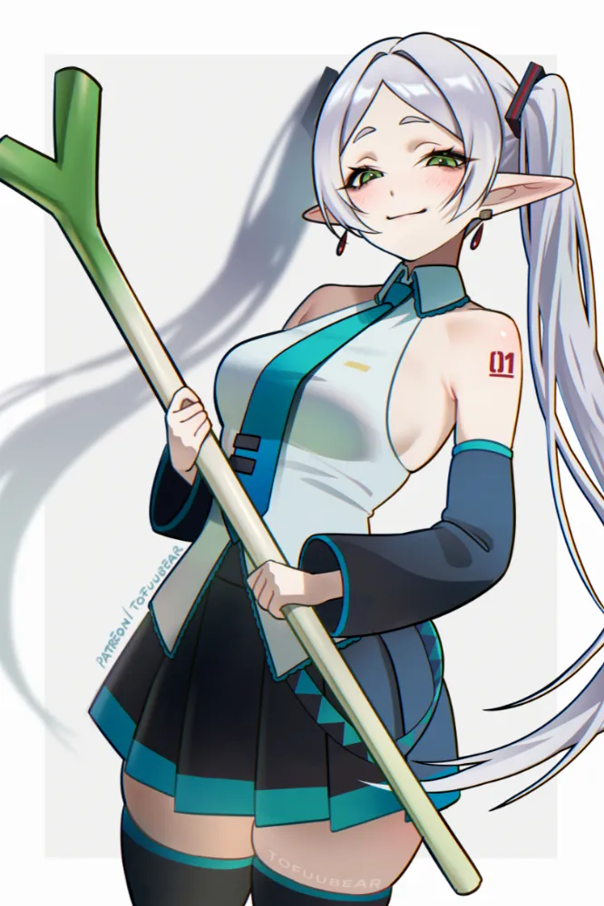 Frieren (sousou no frieren) by tofuubear. Anime, crossdress, elf, elf girl, elfgirl, fantasy, Frieren, sousou no frieren, vocaloid, voice synthesizer