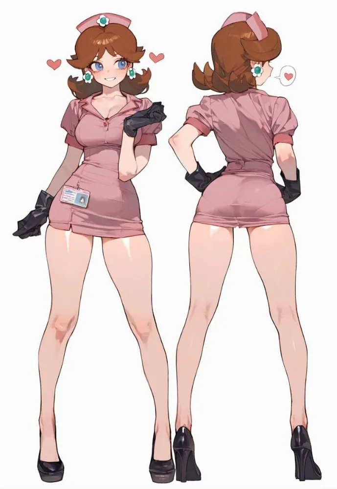 AI Princess Daisy by eatsleep1111. AI, Anime Art, anime style, mario series, neuralart, nurse, nurse girl, Princess Daisy, super mario 3d world