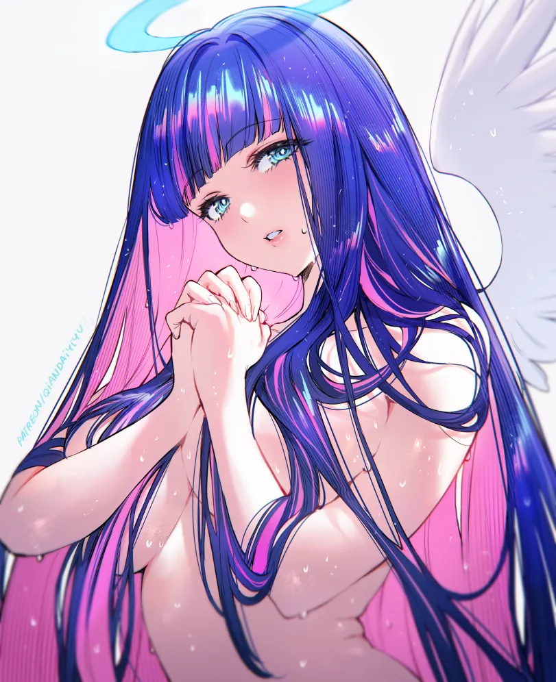 Stocking (panty &amp; stocking with garterbelt) by qiandaiyiyu. angel girl, Anime, Anime Ero, Anime Ero Wet, Kyonyuu, monster girl, panty &amp; stocking with garterbelt, Psg, Stocking
