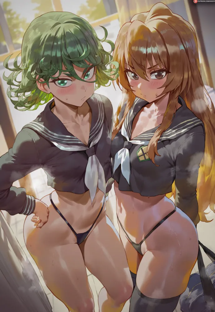 Tatsumaki, Aisaka Taiga (onepunchman) by shexyo. Aisaka Taiga, Anime, Anime Ero, Anime Ero Pantsu, Anime Ero Wet, crossover, onepunchman, Tatsumaki, toradora