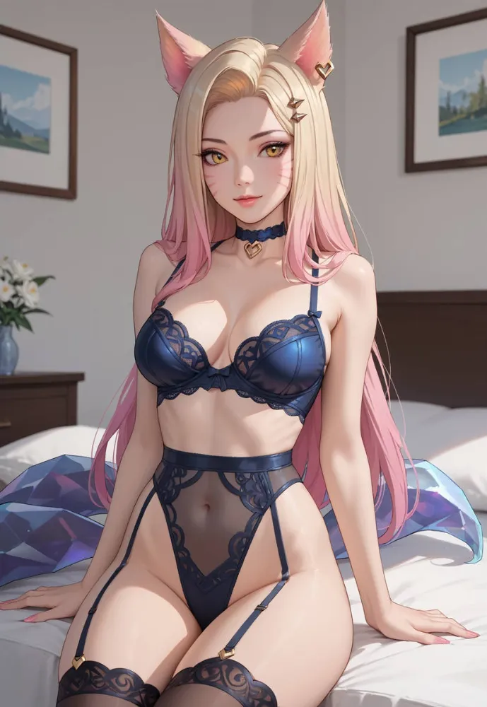 AI Ahri (league of legends) by MannerlyVoice. Ahri, AI, Animal Ears, Anime, Anime Ears, animegirl, characterdesign, digitalart, fanart, fox girl, foxgirl, game art, league of legends, leagueoflegends, lol, neuralart