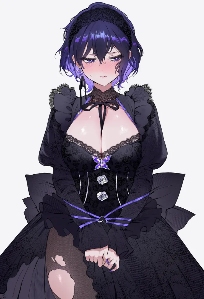 Goth girl by qiandaiyiyu. Anime Art, anime style, goth girl, large breasts
