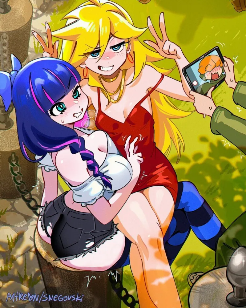 Panty, Stocking (panty &amp; stocking with garterbelt) by Snegovski. Anime, Anime Ero, brief, garterbelt, Panty, panty &amp; stocking with garterbelt, Psg, Stocking