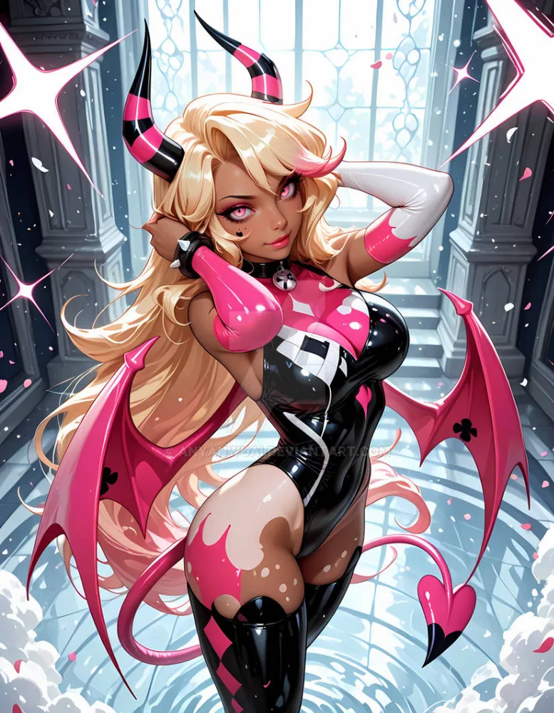 AI Verosika Mayday (HelluvaBoss) by AnyanwuAI. adoptable, adoptadoptable, AI, AIart, Anime, animegirl, beauty, cartoon, characterdesign, Demon Girl, demongirl, devil girl, digitalart, drama, ecchii, fanart, fantasy, fantasyart, fantasycharacter, helluva boss, HelluvaBoss, helluvabossverosika, horrorfantasy, magic, monster girl, neuralart, originalcharacter, portrait, sexy, sexywomen, succubus, Verosika Mayday, verosikamayday, waifu, waifumaterial