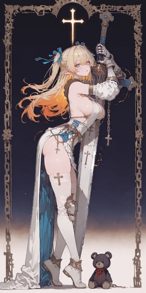 AI elf girl by yasshy. AI, elf, elf girl, fantasy, Fantasy art, Fantasy race, neuralart, warrior girl
