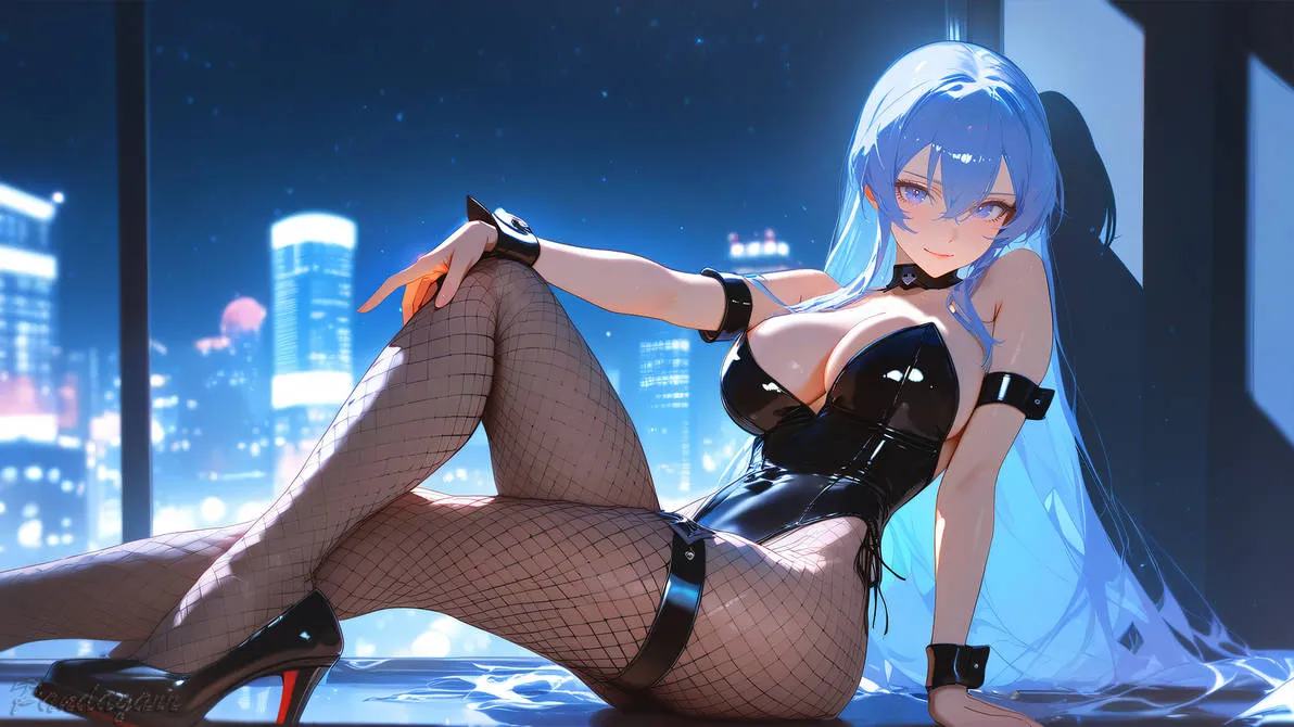 AI Esdeath (akamegakill) by Pandagarr. adoptable, AI, akamegakill, Animal Ears, Anime, Anime Ears, animefanart, animegirl, bunny girl, bunnygirl, Esdeath, exclusive, fanart, neuralart, portrait, stablediffusion, videogamefanart, wallpaper