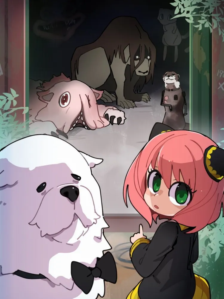 Anya, Bond, Mew, Mitty, Shou Tucker’s Chimera by BongF. Anime, Anya, Bond, crossover, full metal alchemist, made in abyss, Mew, Mitty, pokedex, pokemon, Pokemon Characters, pokemon crossover, Shou Tucker's Chimera, Spy x Family