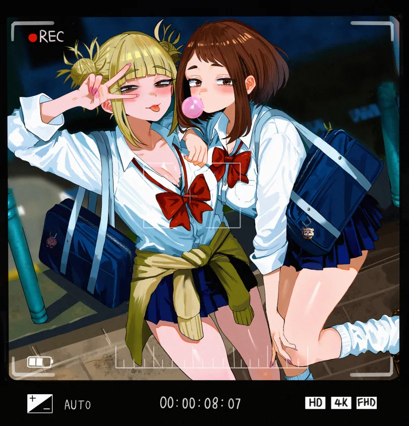 Toga Himiko, Ochako Uraraka (Boku no Hero Academia) by zd. Anime, Boku no Hero Academia, Ochako Uraraka, pixiv6210083, Toga Himiko