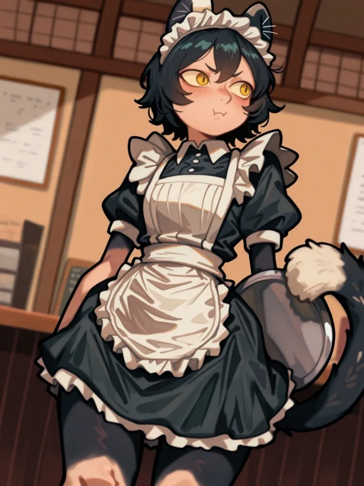 AI Izutsumi (dungeon meshi) by generatornaya. AI, Animal Ears, Anime, Anime Ears, cat girl, catgirl, dungeon meshi, housemaid, Izutsumi, maid, neko, nekomimi, neuralart