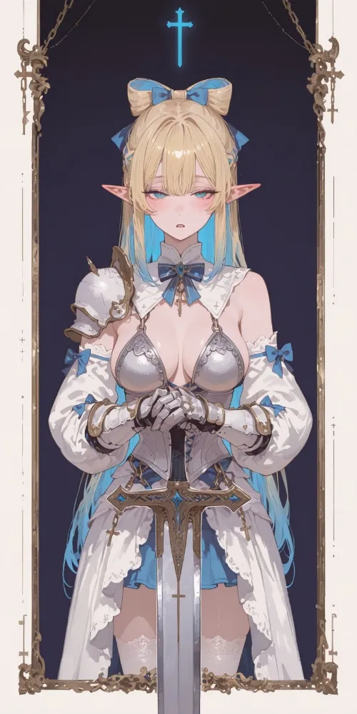 AI elf girl by yasshy. AI, elf, elf girl, fantasy, Fantasy art, Fantasy race, neuralart, warrior girl
