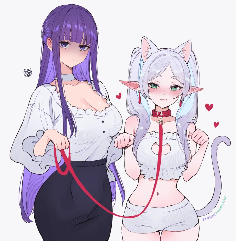 Frieren, Fern (sousou no frieren) by qiandaiyiyu. Animal Ears, Anime, Anime Ears, Anime Ero, anime ero dfc, Anime Ero Kyonyuu, Anime Ero Yuri, anime mild ero, cat girl, Cat Keyhole Bra, catgirl, elf, elf girl, fantasy, Fern, Frieren, neko, nekomimi, sousou no frieren