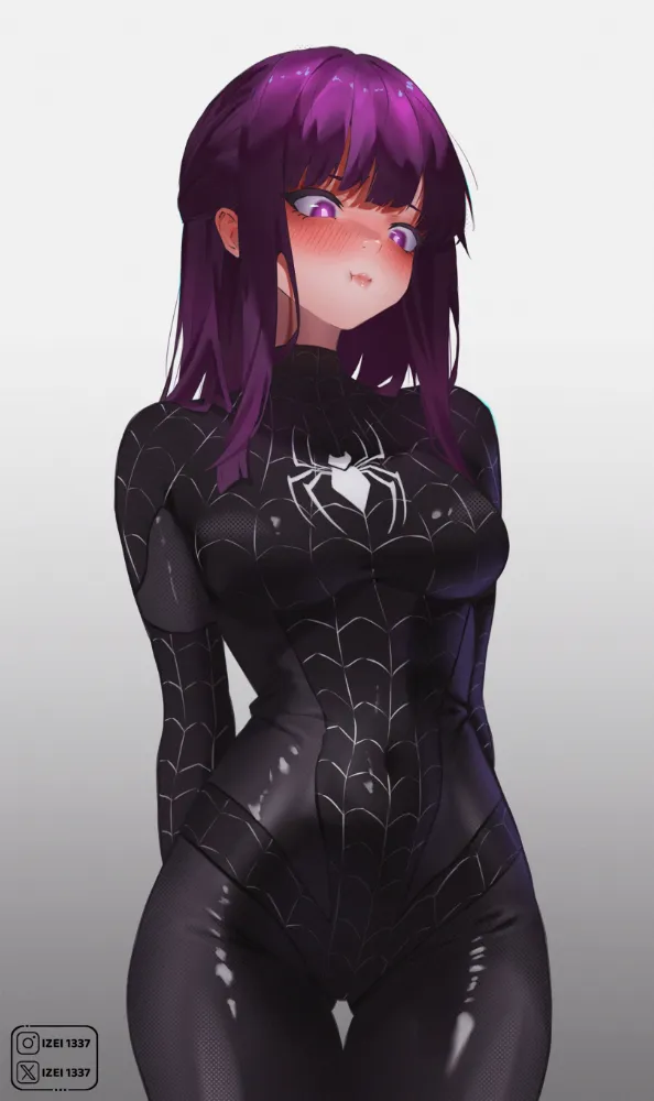 Fern (sousou no frieren) by izei1337. Anime, Anime Ero, Anime Ero Kyonyuu, crossdress, Fern, Marvel, sousou no frieren, spider man