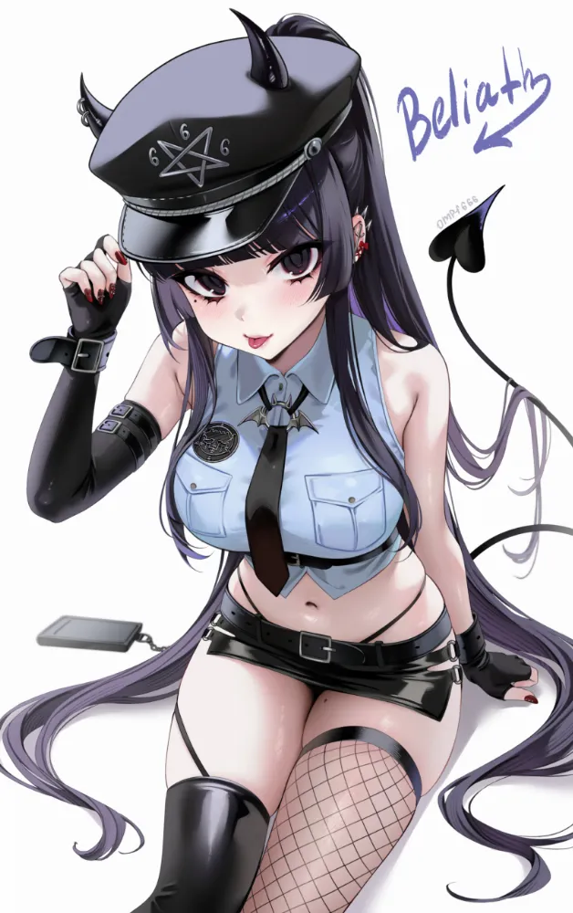 Police girl by Ompf. Anime, Anime Ero, anime piercing, AO, Demon Girl, devil girl, monster girl, police girl, succubus
