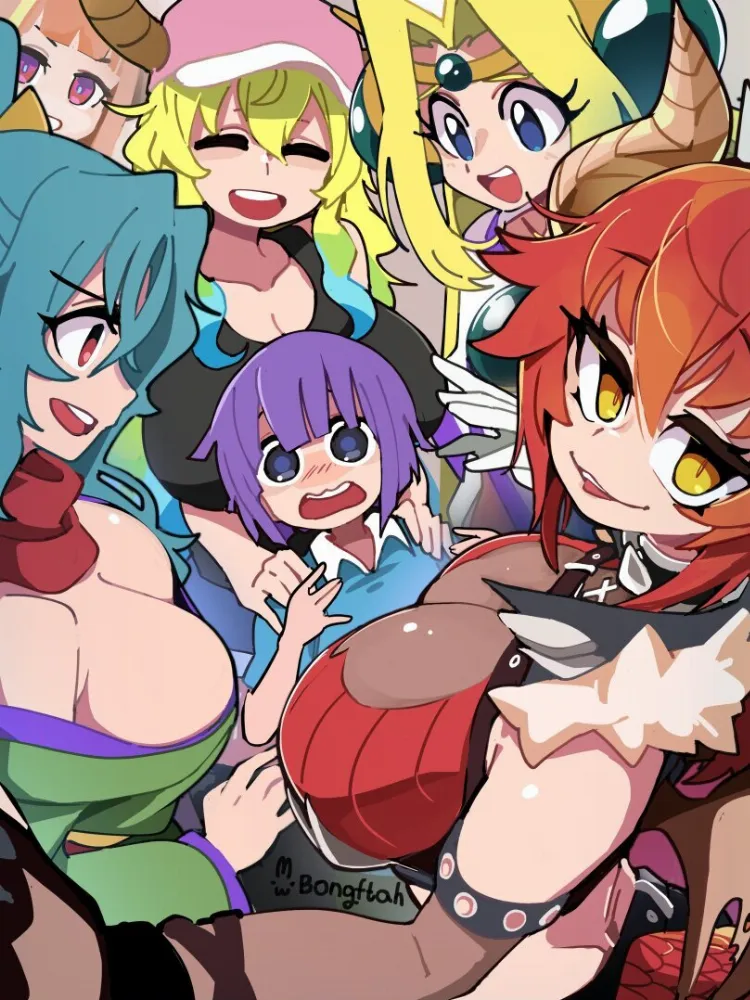 Filia Ul Copt, Lucoa, Magatsuchi Shouta, Vshojo, Zentreya by BongF. Anime, Anime Ero, anime oldschool, Demon Girl, devil girl, Filia Ul Copt, kobayashi-san chi no maid dragon, Kyonyuu, large breasts, Lucoa, Magatsuchi Shouta, monster girl, slayers, tsuki ga michibiku isekai douchuu, virtual youtuber, Vshojo, vtuber, Zentreya