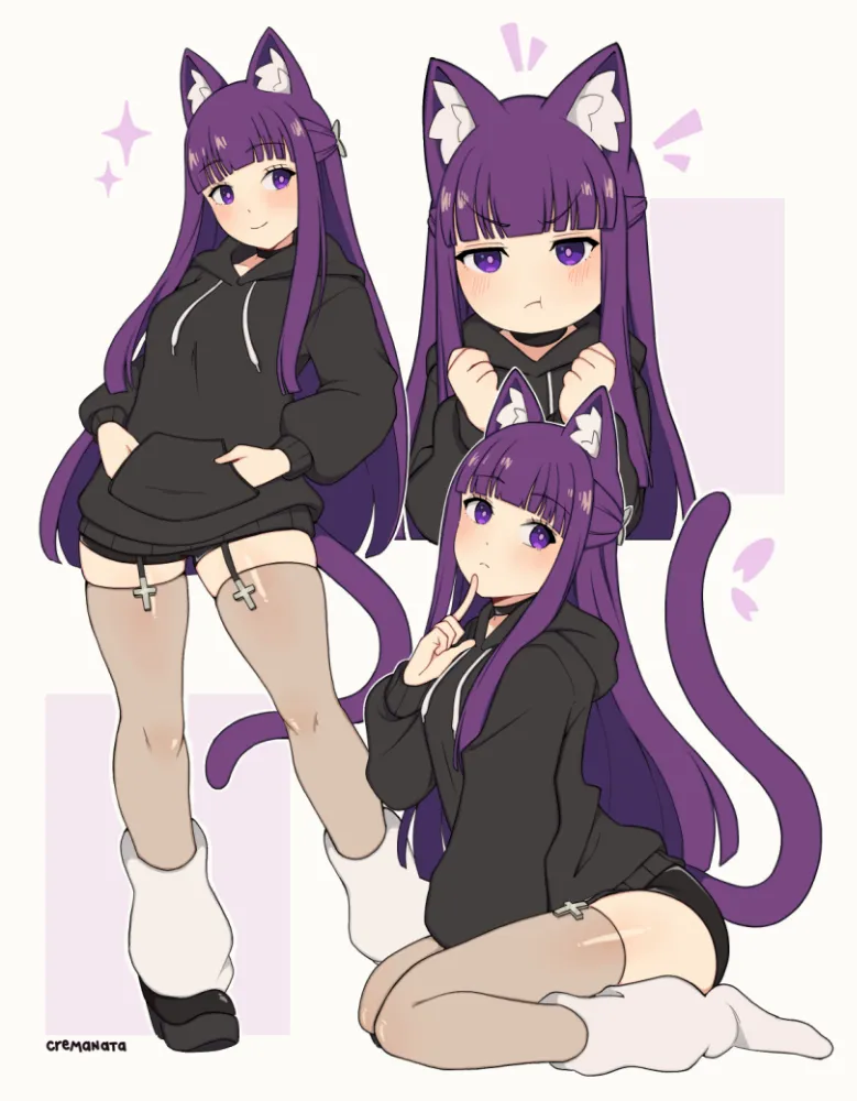 Fern (sousou no frieren) by cremanata. Animal Ears, Anime, Anime Ears, cat girl, catgirl, Fern, neko, sousou no frieren