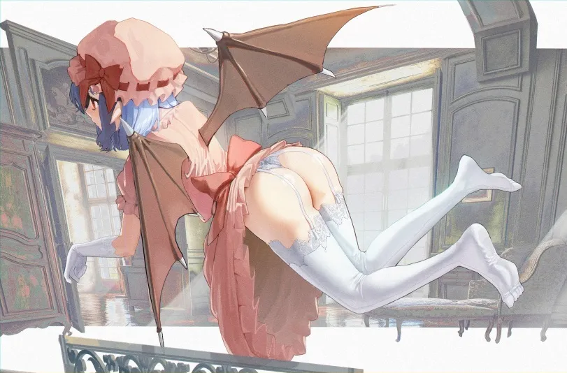 Remilia Scarlet (touhou project) by goback. Anime, Anime Ero, Demon Girl, devil girl, monster girl, oshiri, Remilia Scarlet, touhou project