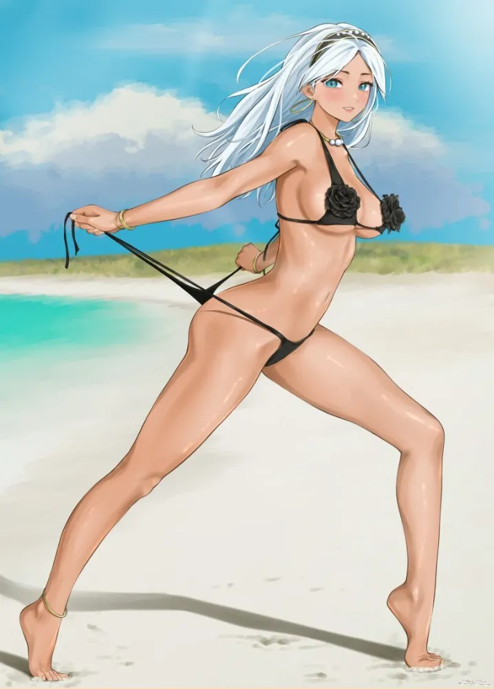 Original character by chaesu. anime style, art girl, bikini, original character, swimsuit