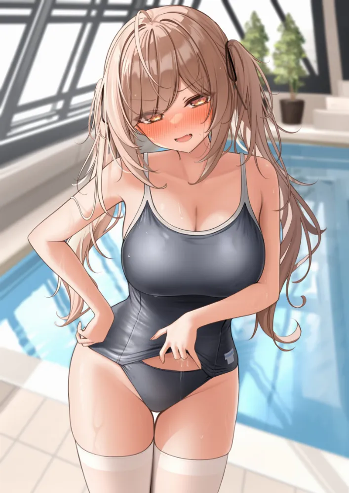 Anime art by monaka curl. Anime, Anime Ero, Anime Ero Swim, AO, swimsuit