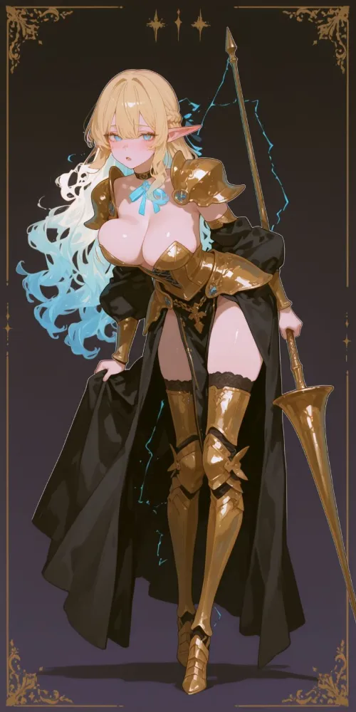 AI elf girl by yasshy. AI, elf, elf girl, fantasy, Fantasy art, Fantasy race, neuralart, warrior girl