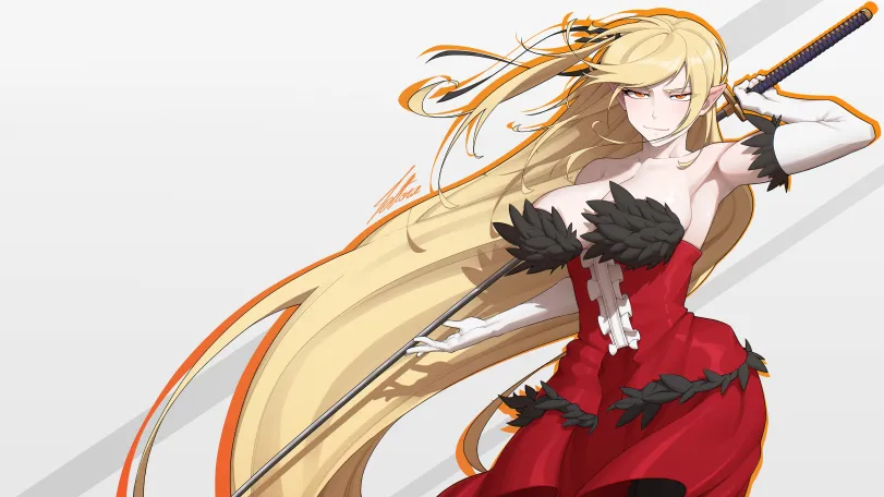 Kiss-shot Acerola-orion Heart-under-blade (monogatari) by Tettora. Anime, anime armpits, art girl, Kiss-shot Acerola-orion Heart-under-blade, monogatari, monster girl, vampire, vampire girl, warrior girl