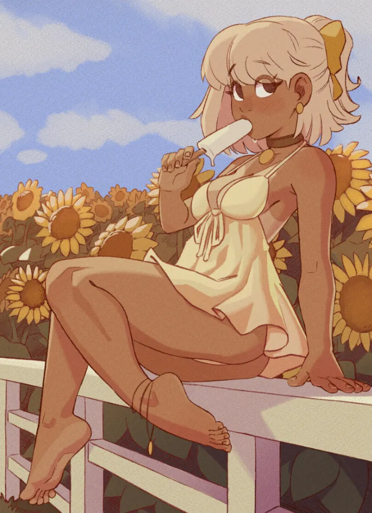 Anime art by Klimspree. tanline