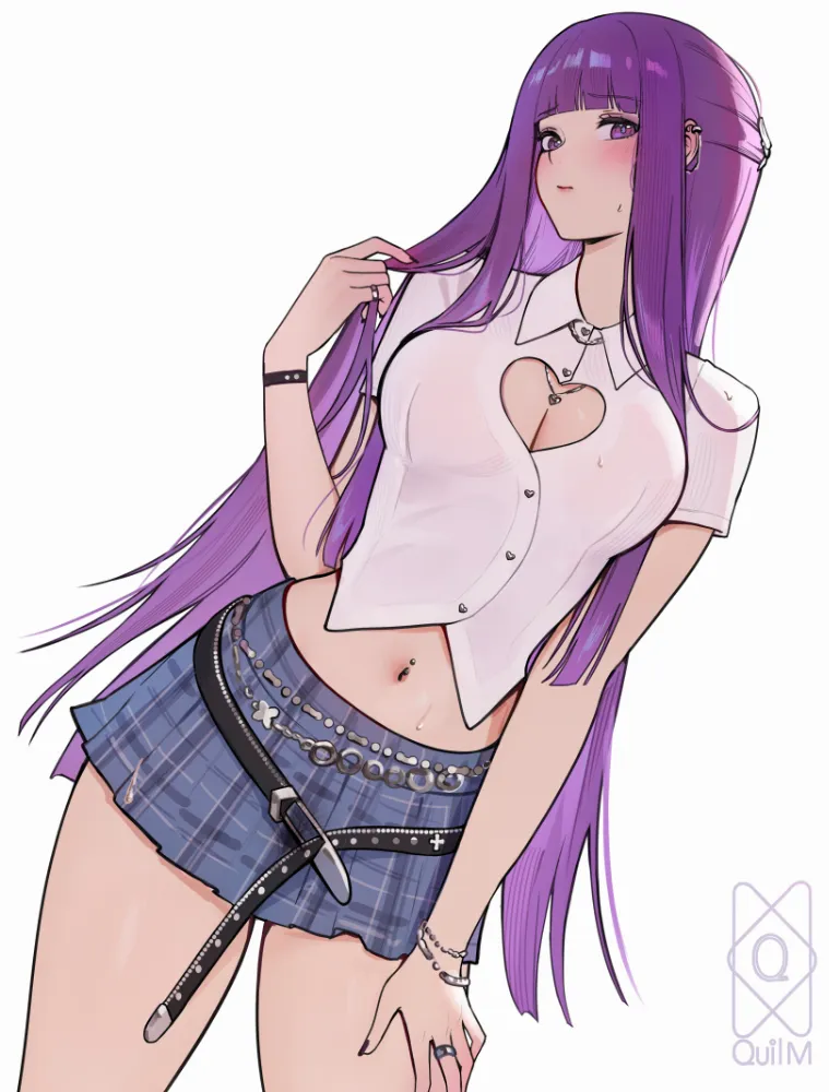 Fern (sousou no frieren) by Quilm. Anime, Anime Ero, Anime Ero Oppai, Anime Ero Pussy, bikini, Fern, sousou no frieren, swimsuit