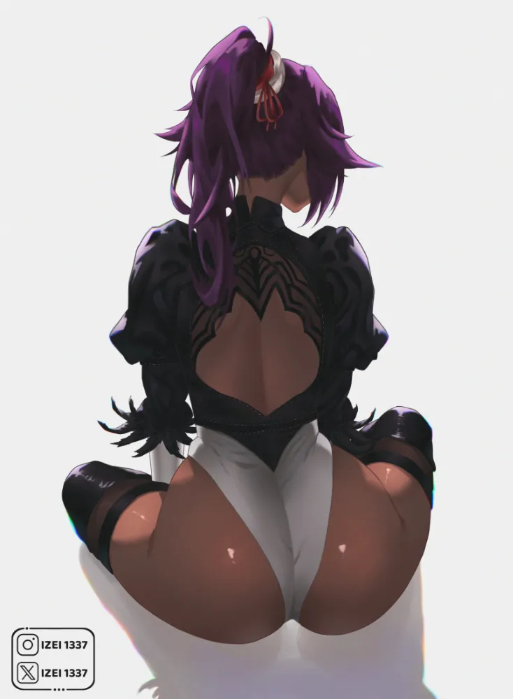 Yoruichi Shihoin (bleach) by izei1337. 2B, Anime, Anime Ero, Anime Ero Ass, bleach, crossover, nier, NieR Automata, yorha 2b, Yoruichi Shihoin