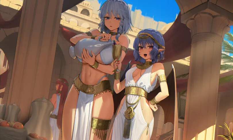 Izayoi Sakuya, Remilia Scarlet (touhou project) by goback. Anime, Anime Ero, elf, elf girl, elfgirl, fantasy, Izayoi Sakuya, Remilia Scarlet, touhou project