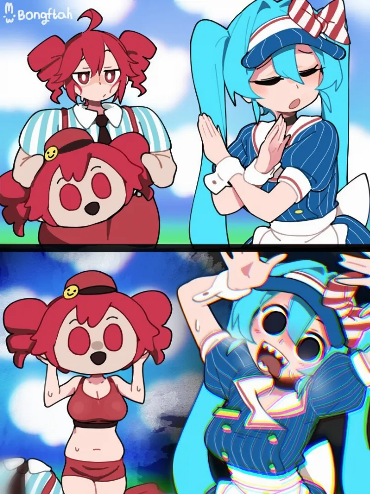 Kasane Teto, Hatsune Miku by BongF. Anime, Anime Ero, Hatsune Miku, Kasane Teto, utau, vocaloid, voice synthesizer