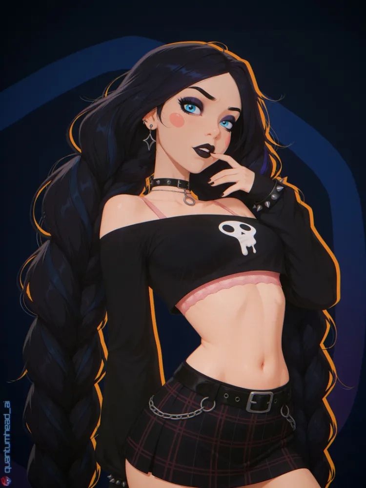 AI goth girl by QuantumHeadAI. AI, al, alt girl, cartoon ero, goth girl, monster energy, neuralart