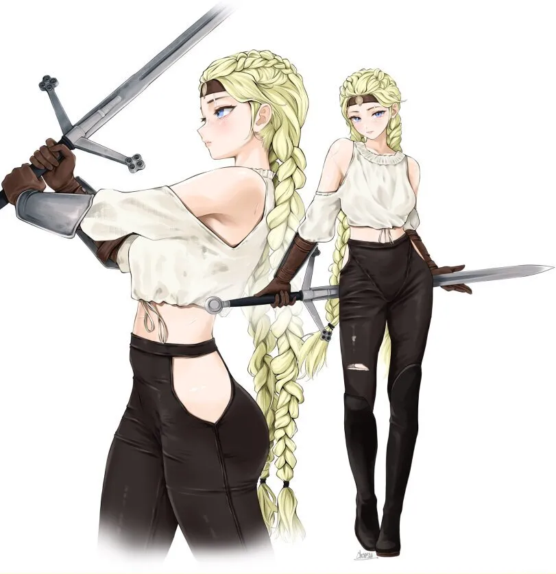 Warrior girl by chaesu. game art, warrior girl