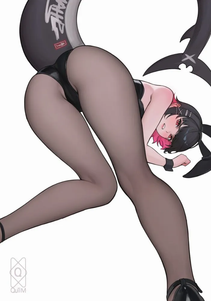 Ellen Joe (zenless zone zero) by Quilm. Animal Ears, Anime Ears, bunny girl, bunnygirl, Bunnysuit, Ellen Joe, game art, shark girl, zenless zone zero, zzz