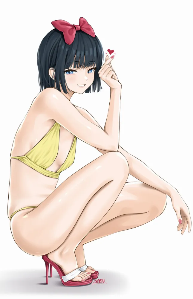 Anime art by chaesu. Anime Art, anime style, swimsuit