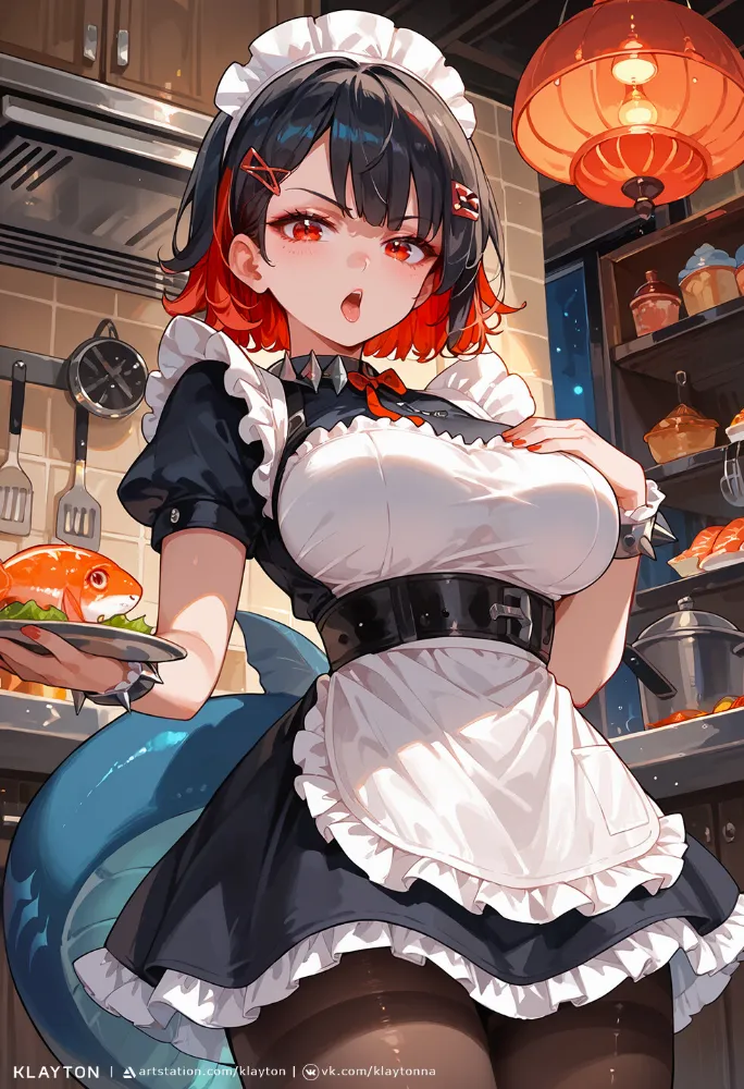 AI Ellen Joe (zenless zone zero) by Klayton. AI, Ellen Joe, game art, housemaid, maid, neuralart, zeanlesszonezero, zenless zone zero