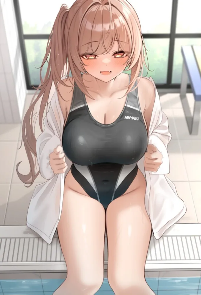 Anime art by monaka curl. Anime, Anime Ero, Anime Ero Swim, AO, swimsuit