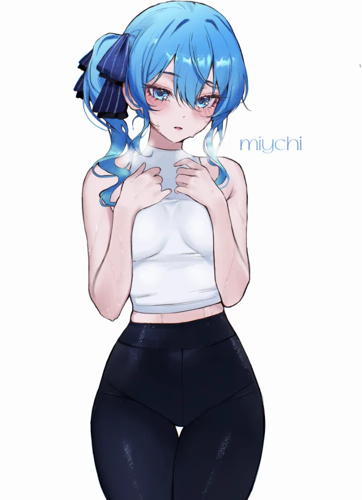 Hoshimachi Suisei (virtual youtuber) by Miychi. hololive, Hoshimachi Suisei, virtual youtuber, vtuber