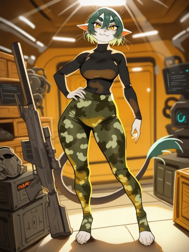 AI cat girl by generatornaya. AI, Animal Ears, Anime Ears, arirals, cat girl, catgirl, neko, neuralart, voices of the void, warrior girl
