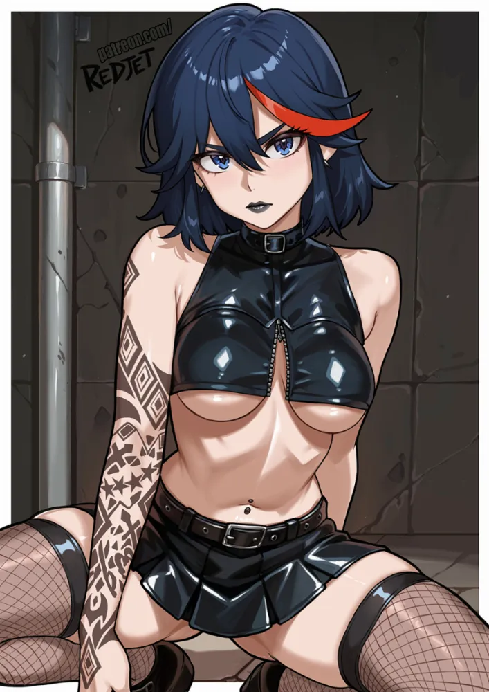 Matoi Ryuuko (kill la kill) by redjet00. Anime, Anime Ero, anime ero piercing, anime underboobs, goth girl, kill la kill, Matoi Ryuuko, redjet
