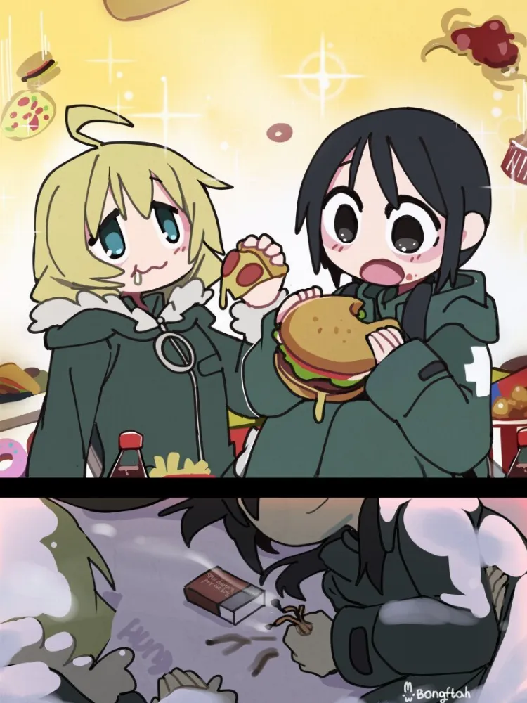 Chito, Yuuri (shoujo shuumatsu ryokou) by BongF. Anime, Chito, shoujo shuumatsu ryokou, Yuuri