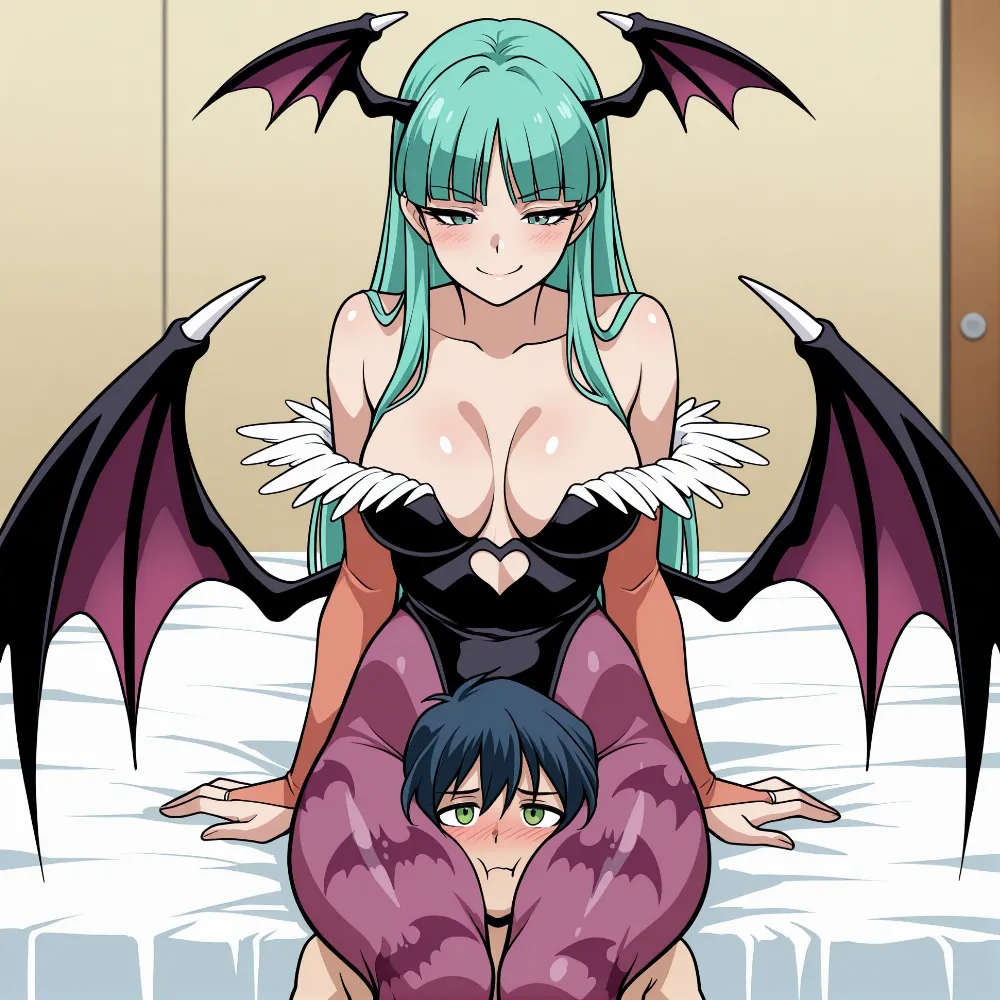 AI Morrigan Aensland (darkstalkers) by AfroFireSpear. AI, Anime, animegirl, darkstalkers, darkstalkersmorrigan, demongirl, dominantfemale, femdomcaption, femdomgoddess, headlocksqueeze, headscissordomination, Morrigan Aensland, morriganaensland, morriganaenslandsexy, neuralart, pinupsexy, thighssexy, uniqueartwork