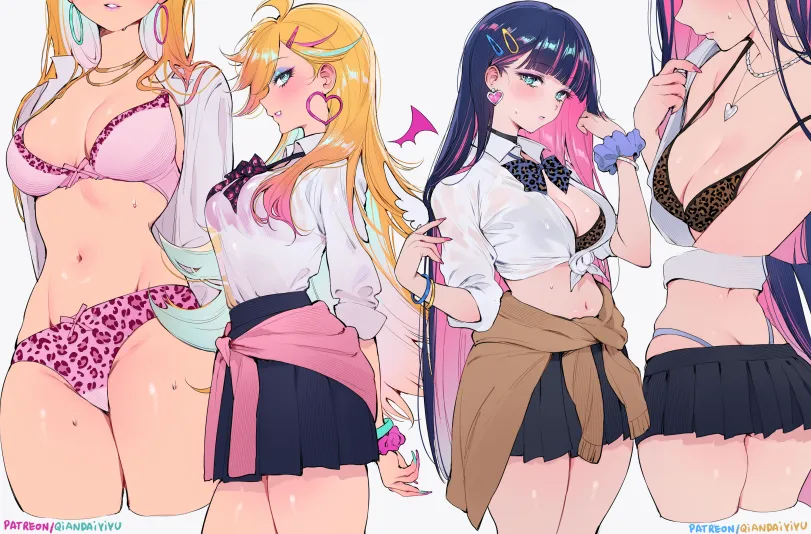 Panty, Stocking (panty &amp; stocking with garterbelt) by qiandaiyiyu. angel girl, Anime, Anime Ero, Anime Ero Pantsu, Demon Girl, devil girl, oshiri, Panty, panty &amp; stocking with garterbelt, Psg, Stocking