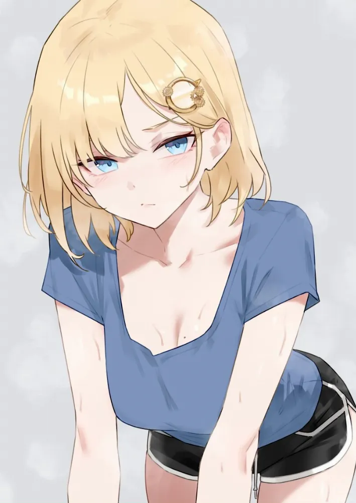 Vtuber (virtual youtuber) by Bluefield. Amelia Watson, anime piped running shorts, hololive, virtual youtuber, vtuber